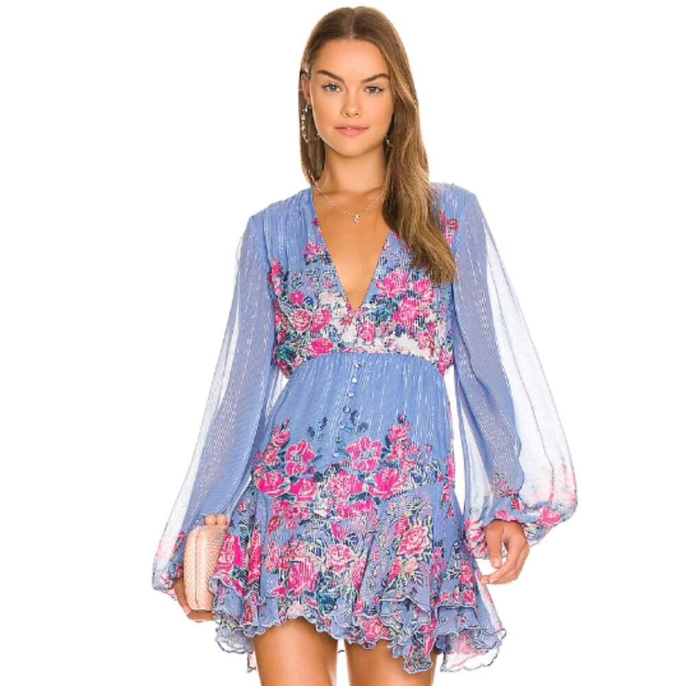 Hemant and Nandita Mila Plunged Short Dress